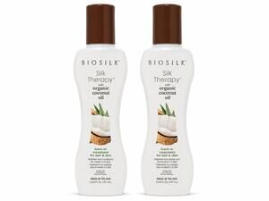 BioSilk Silk Therapy Organic Coconut Oil Leave-In Treatment 5.64 oz Duo 2 Pack
